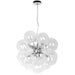 Dainolite 6 Light Halogen Pendant Polished Chrome Finish with Clear Glass - Renoz