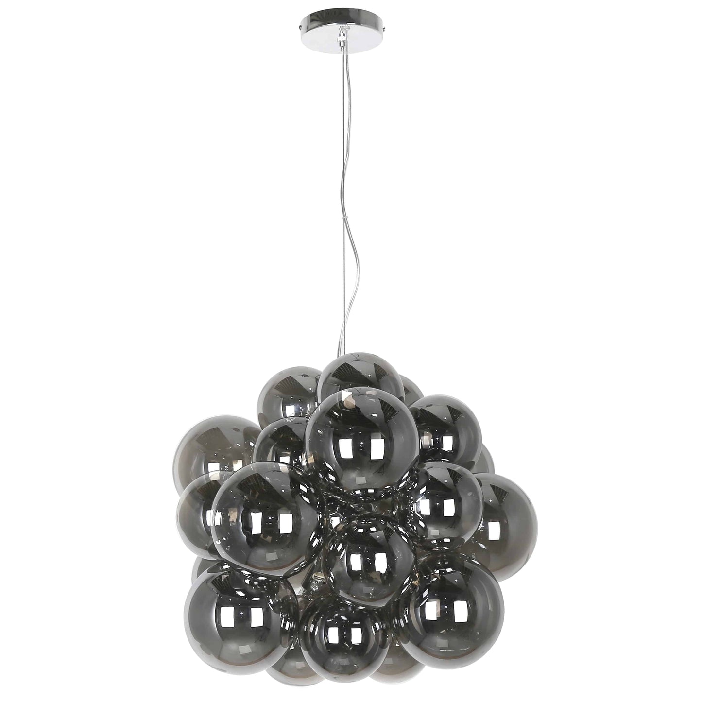 Dainolite 6 Light Halogen Pendant Polished Chrome Finish with Smoked Glass - Renoz