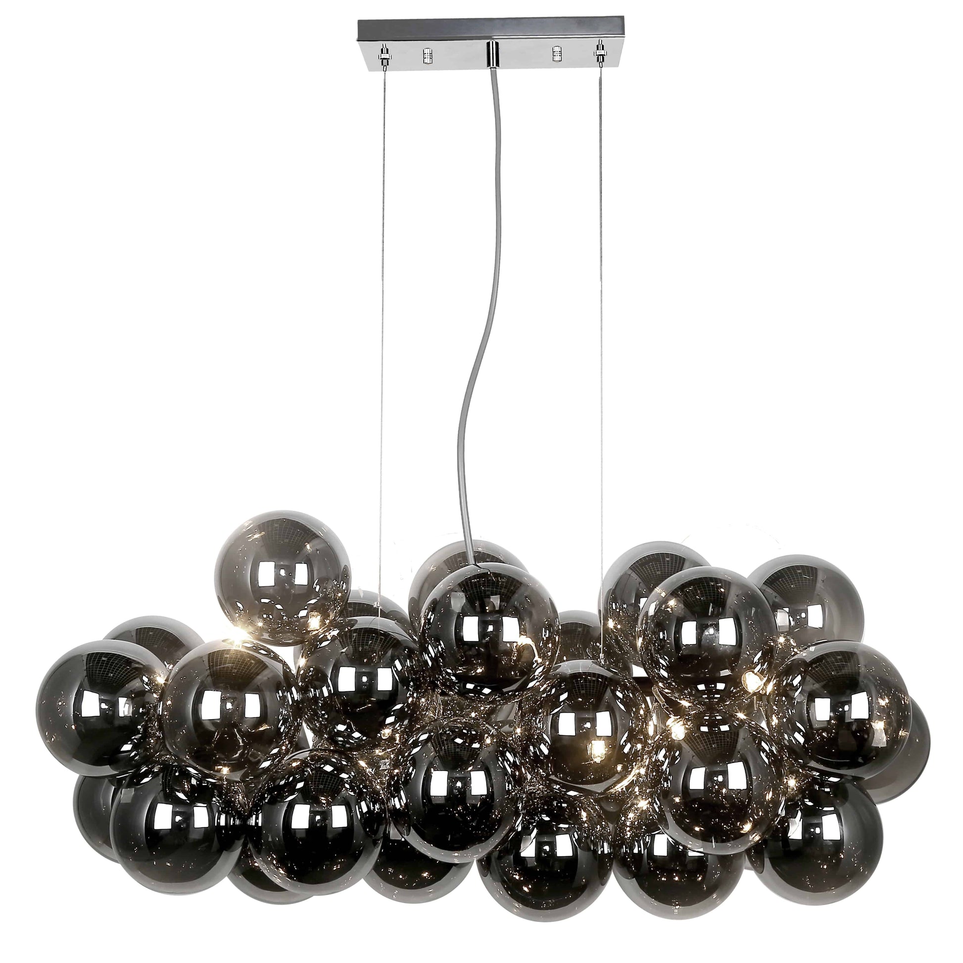 Dainolite 10 Light Halogen Horizontal Pendant, Polished Chrome with Smoked Glass - Renoz