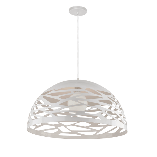 Dainolite 1 Light Pendant, Matte White Finish - Renoz