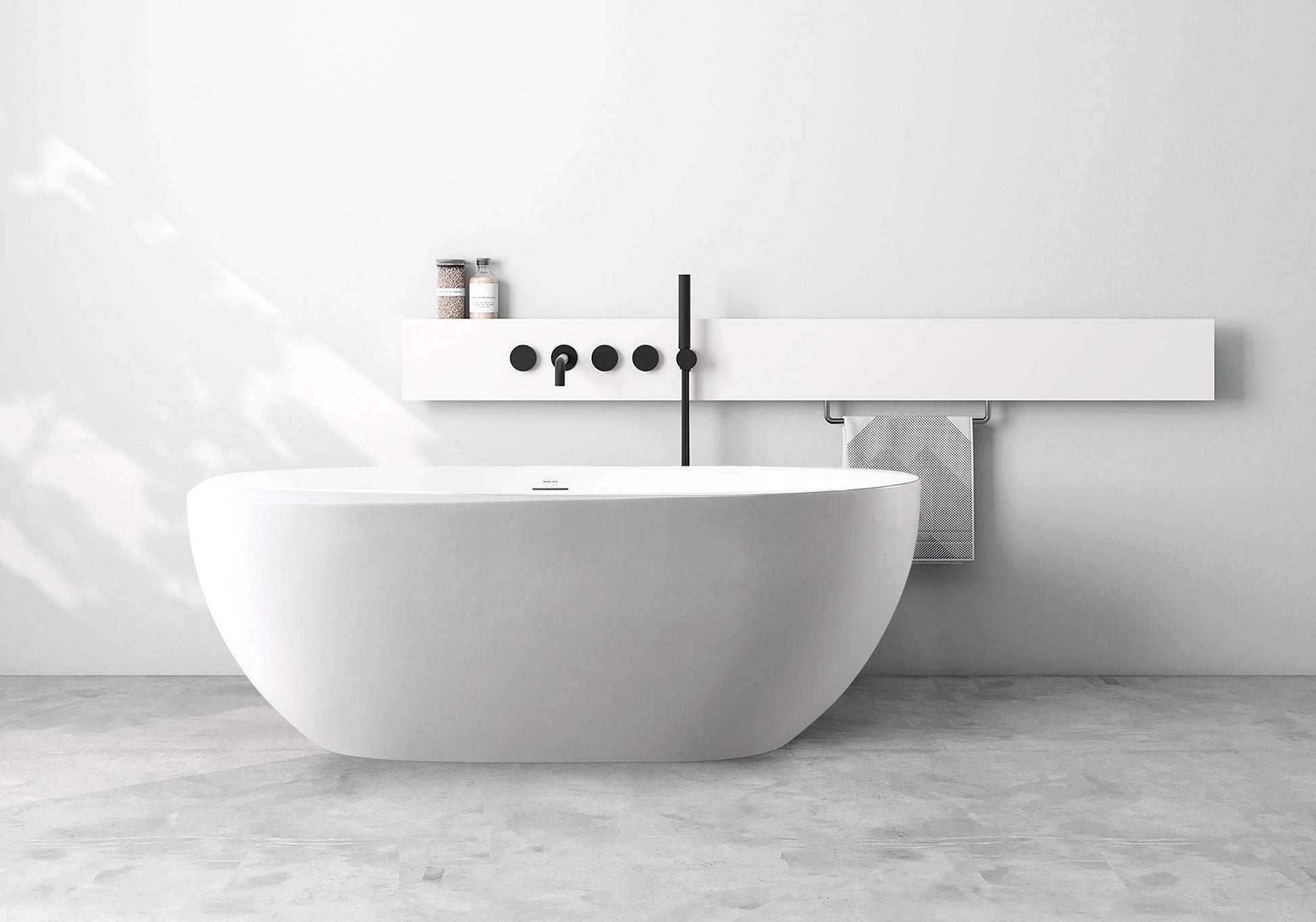 Bagno Italia Cosmo 67" x 32" x 24" One Piece Freestanding Bathtub Glossy White CM617170 - Renoz