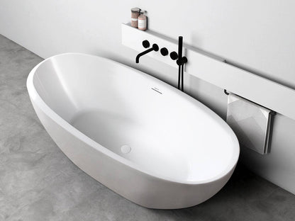 Bagno Italia Cosmo 67" x 32" x 24" One Piece Freestanding Bathtub Glossy White CM617170 - Renoz