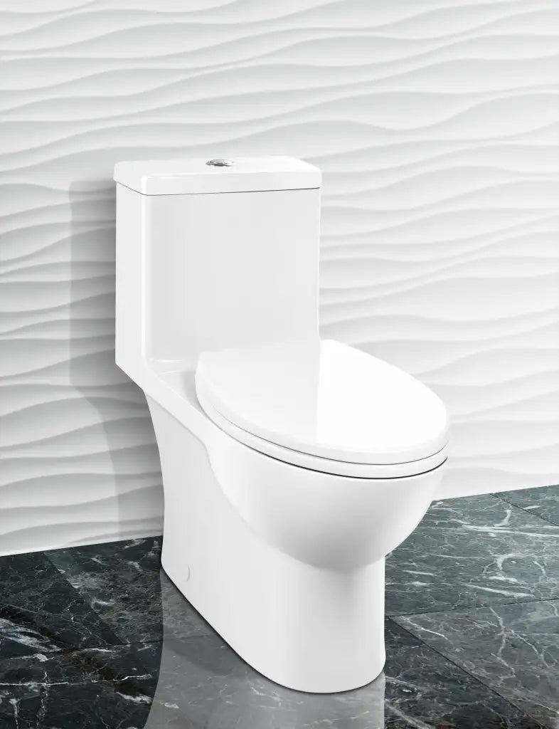 Caroma Caravelle Smart One Piece, Haute efficacité (Het) Toilette à double chasse Blanc 989900