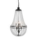 Dainolite 6 Light Incandescent Chandelier Matte Black Finish with Frosted Beads - Renoz