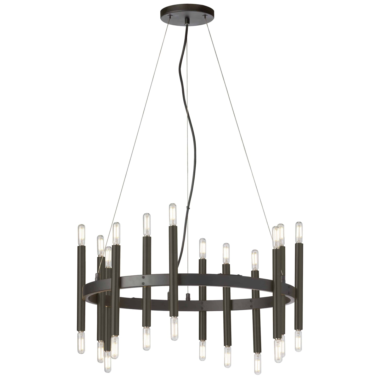 Dainolite Derry 24 Light Matte Black Incandescent Chandelier - Renoz