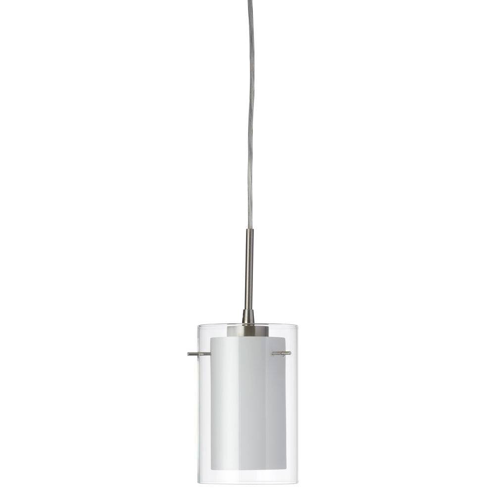 Dainolite Single Pendant, Chrome, Clear/White Glass - Renoz