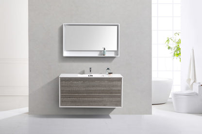 Kube Bath De Lusso 48" Wall Mount / Wall Hung Modern Single Sink Bathroom Vanity With 2 Drawers Acrylic Countertop DL48S - Renoz