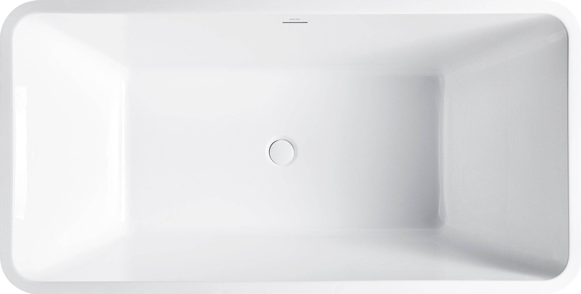 Bagno Italia Dove 59" x 30" x 24" One Piece Freestanding Bathtub Glossy White DV166150 - Renoz