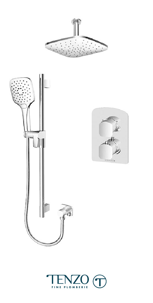 Tenzo - Kit de Douche Delano T-box 2 Fonctions Thermostatique Chrome