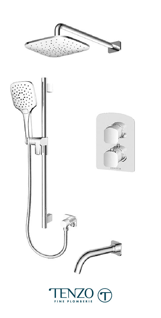 Tenzo - Kit de douche Delano T-box 3 fonctions thermostatique finition chromée