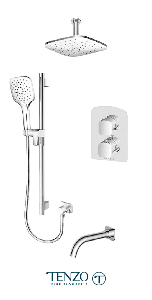 Tenzo - Kit de Douche Delano T-box 3 Fonctions Thermostatique Chrome