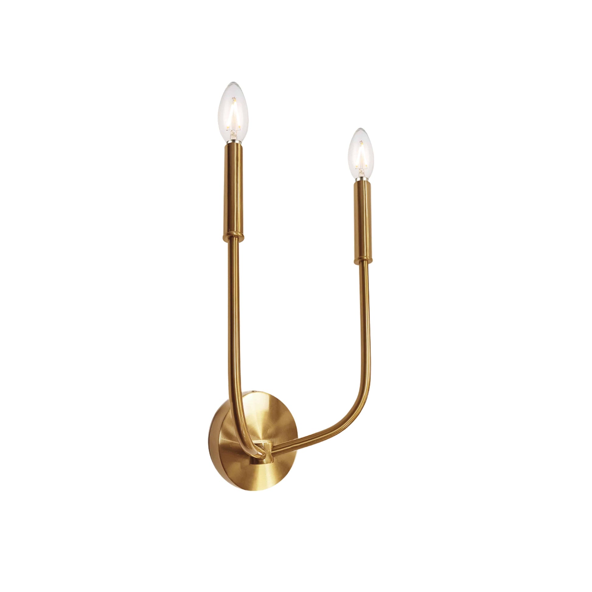 Dainolite 2 Light Incandescent Wall Sconce, Aged Brass - Renoz