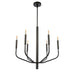 Dainolite 6 Light Incandescent Chandelier, Matte Black - Renoz