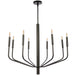 Dainolite 8 Light Incandescent Chandelier, Matte Black - Renoz