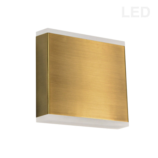 Dainolite 15W LED Wall Sconce, Aged Brass with Frosted Acrylic Diffuser - Renoz