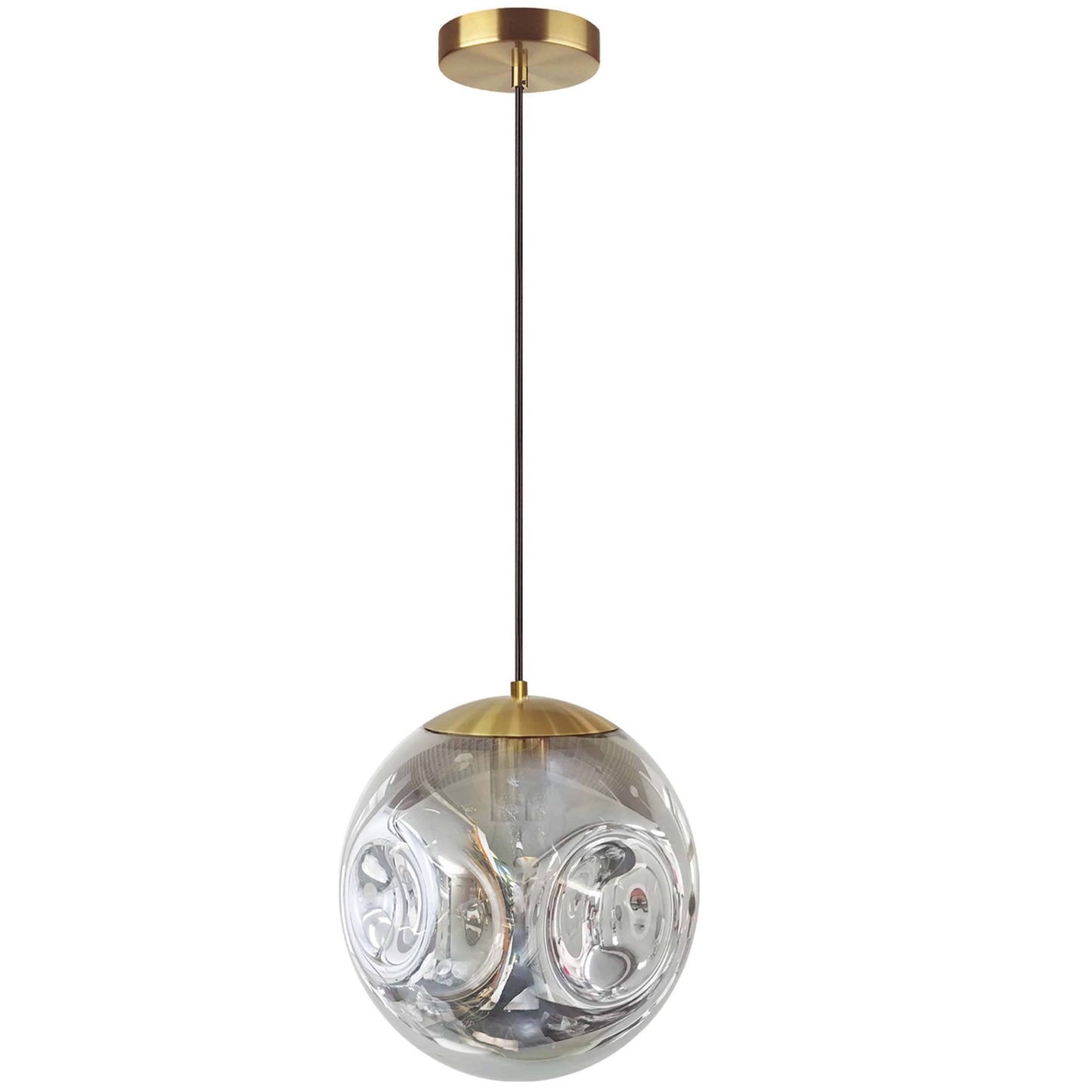 Dainolite 1 Light Incandescent Pendant, Aged Brass Finish with Smoked Glass - Renoz