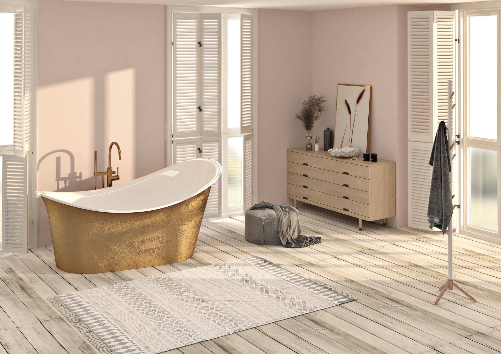 Slik Portfolio Evora Gold Tub 72.5" x 37.56" x 33.5" Gold OVF - Renoz