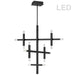 Dainolite 56W Matte Black Chandelier w/ Acrylic Diffuser - Renoz