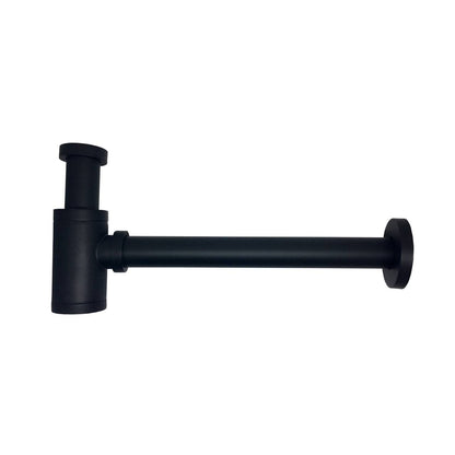 Kube Bath Space Saving P-trap in Matte Black - Renoz