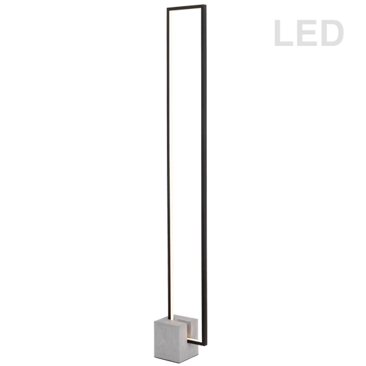 Dainolite 34W LED Floor Lamp Black Finish with Concrete Base - Renoz