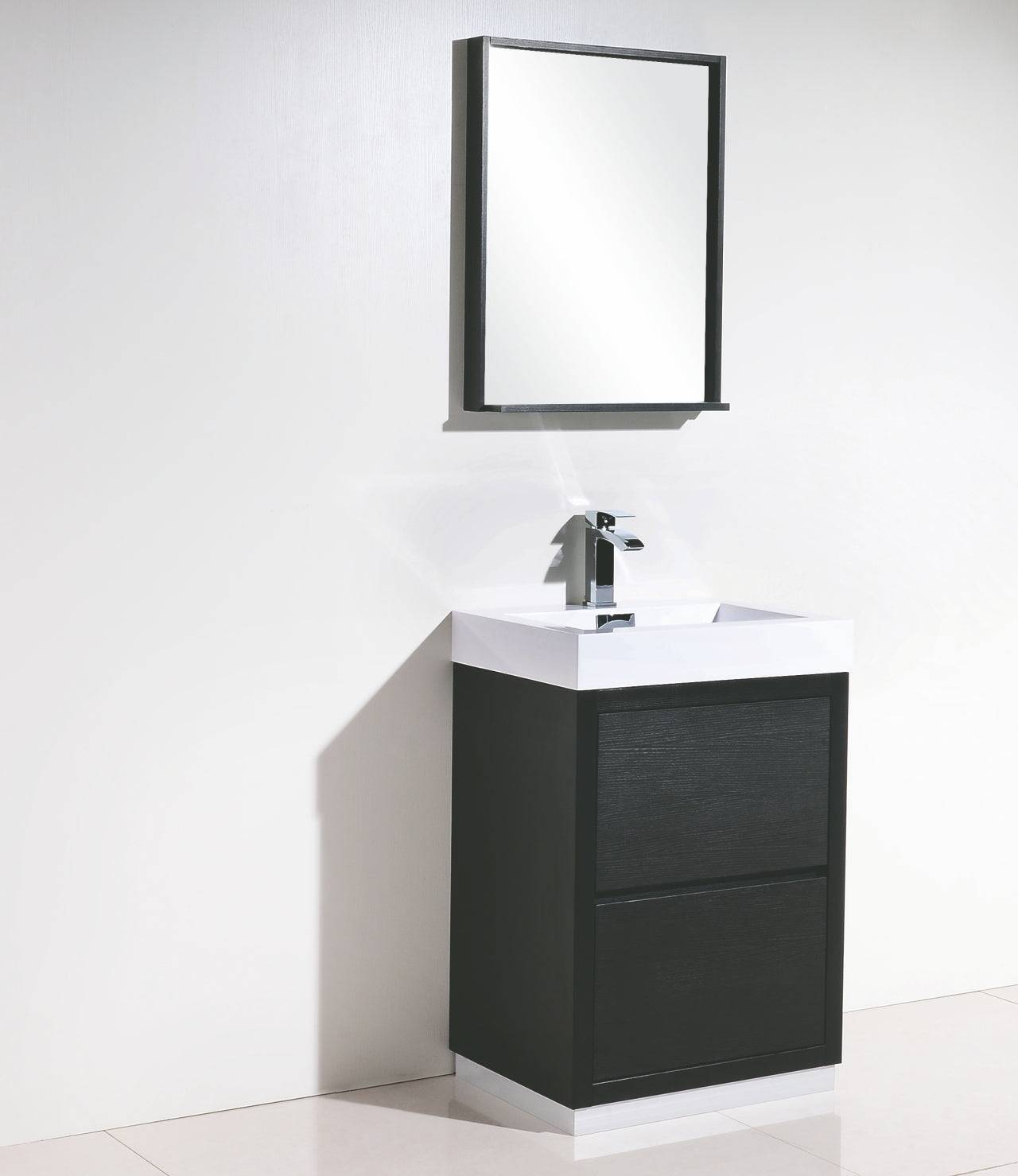 Kube Bath Bliss 24" Floor Mount Free Standing Bathroom Vanity With 2 Drawers - Renoz