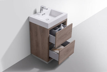 Kube Bath Bliss 24" Floor Mount Free Standing Bathroom Vanity With 2 Drawers - Renoz