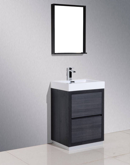 Kube Bath Bliss 24" Floor Mount Free Standing Bathroom Vanity With 2 Drawers - Renoz