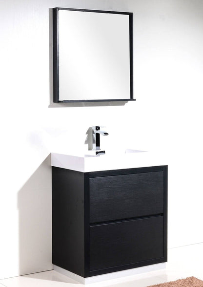 Kube Bath Bliss 30" Floor Mount Free Standing Bathroom Vanity With 2 Drawers - Renoz