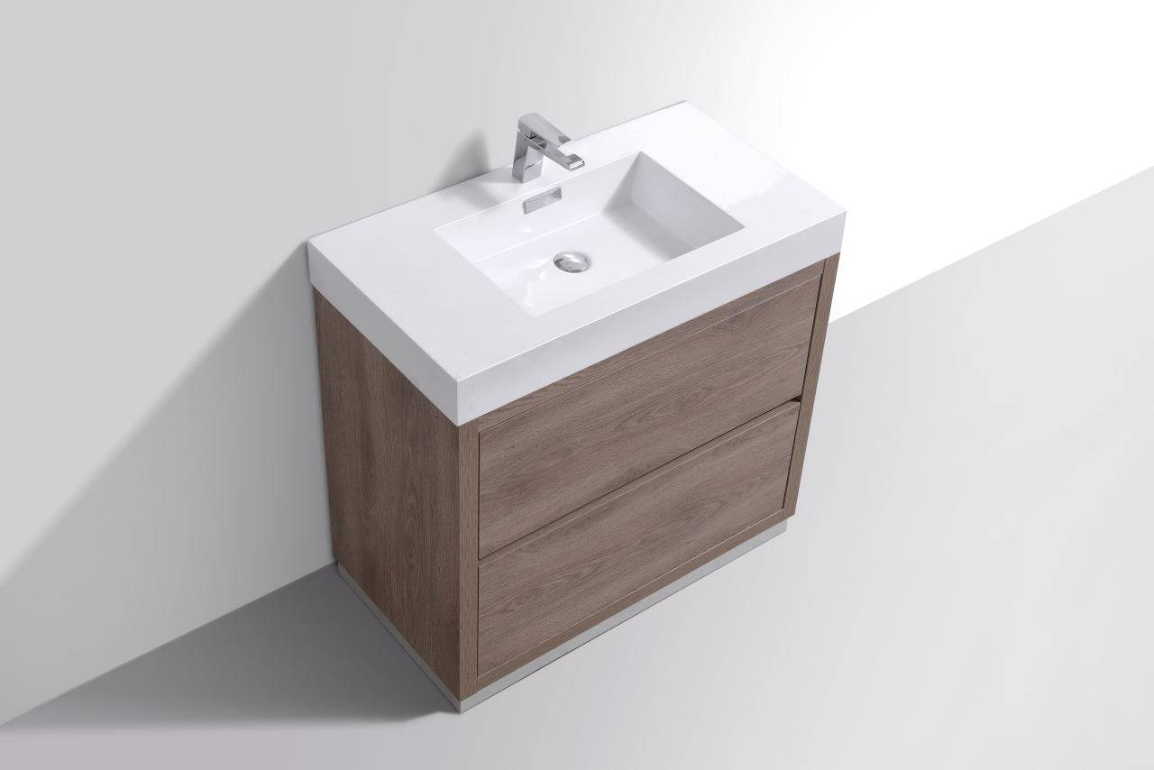 Kube Bath Bliss 36" Floor Mount Free Standing Bathroom Vanity With 2 Drawers FMB36 - Renoz