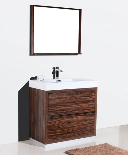 Kube Bath Bliss 36" Floor Mount Free Standing Bathroom Vanity With 2 Drawers FMB36 - Renoz