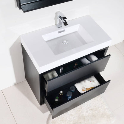 Kube Bath Bliss 40" Floor Mount Free Standing Bathroom Vanity With 2 Drawers and Acrylic Countertop FMB40 - Renoz