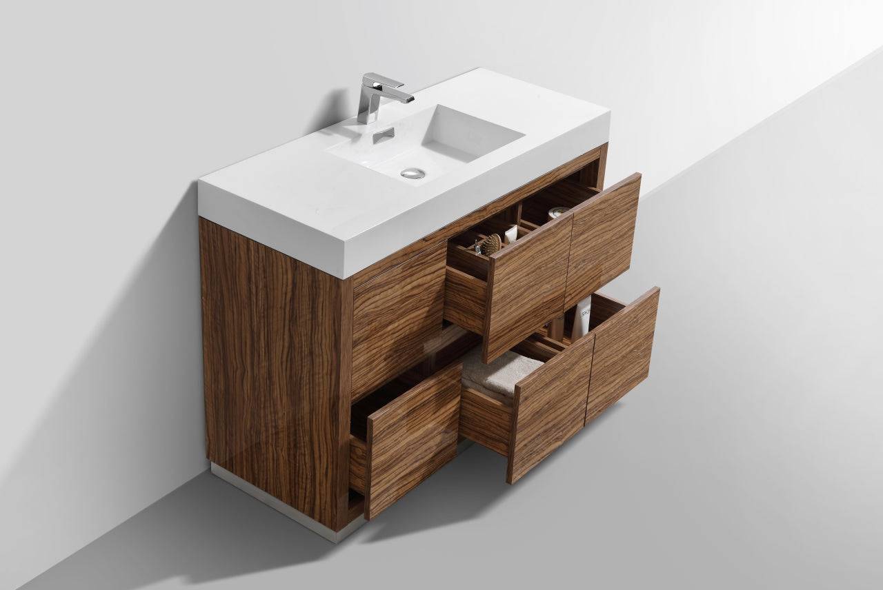 Kube Bath Bliss 48" Floor Mount Free Standing Bathroom Vanity With 6 Drawers Acrylic Countertop - Renoz