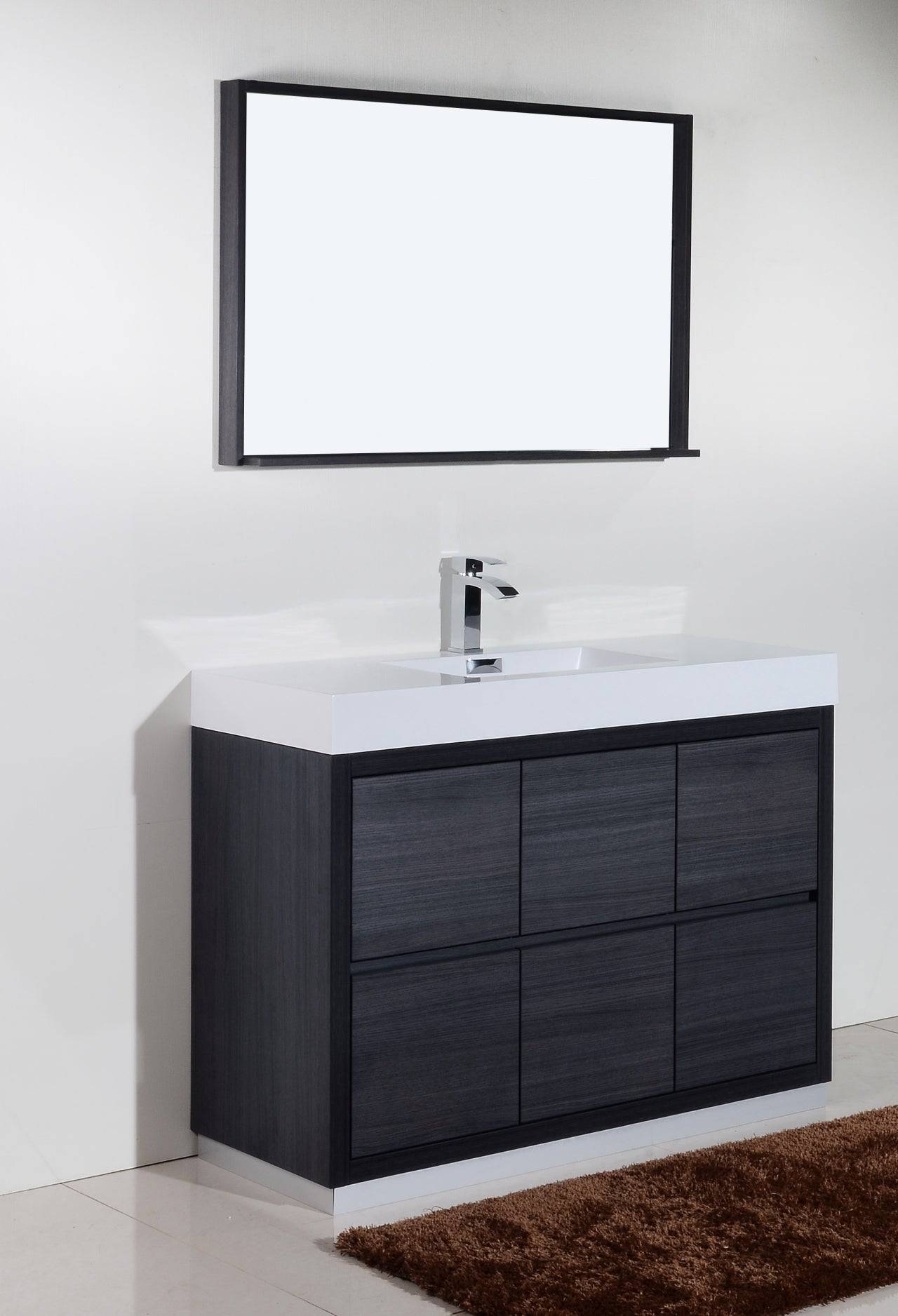 Kube Bath Bliss 48" Floor Mount Free Standing Bathroom Vanity With 6 Drawers Acrylic Countertop - Renoz