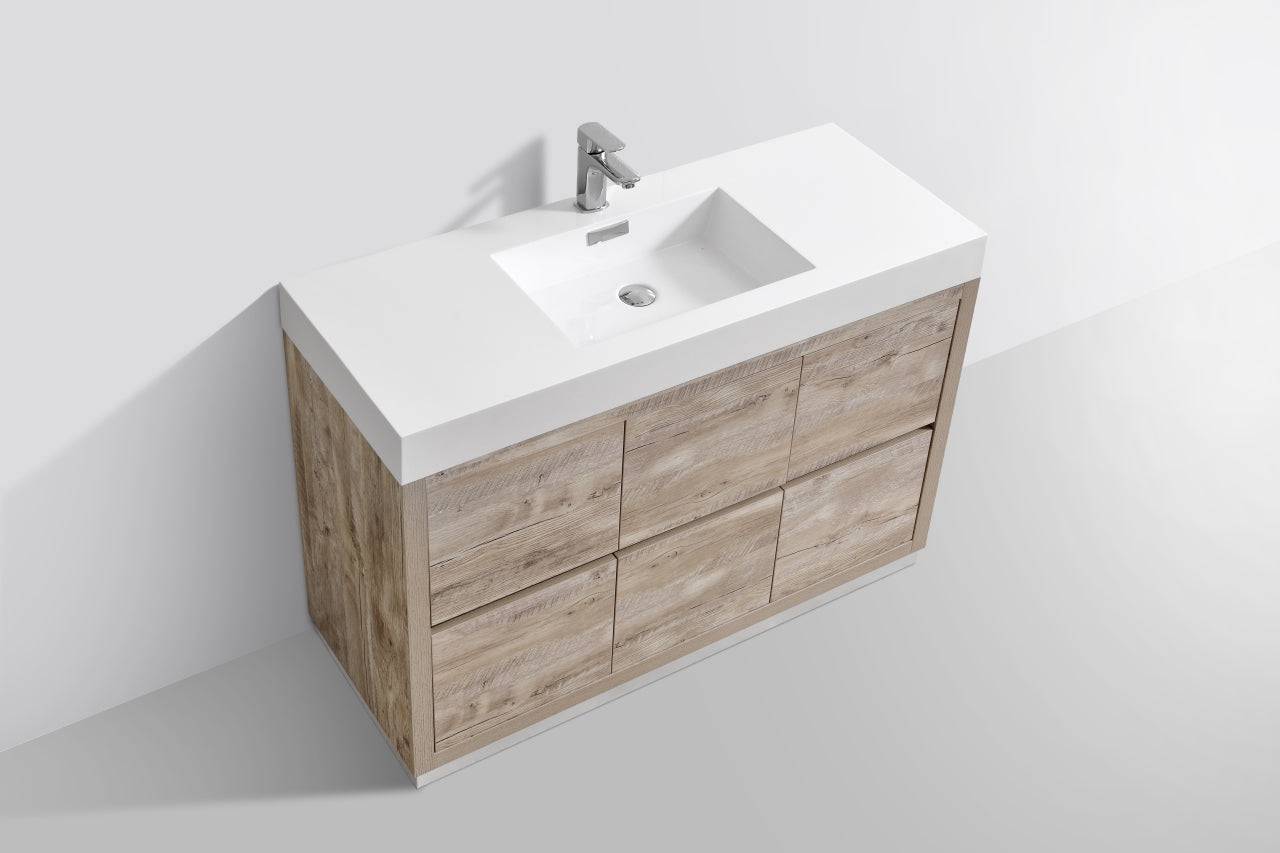 Kube Bath Bliss 48" Floor Mount Free Standing Bathroom Vanity With 6 Drawers Acrylic Countertop - Renoz