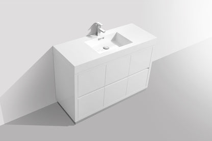 Kube Bath Bliss 48" Floor Mount Free Standing Bathroom Vanity With 6 Drawers Acrylic Countertop - Renoz