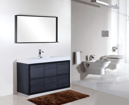 Kube Bath Bliss 60" Floor Mount Free Standing Single Sink Bathroom Vanity With 6 Drawers Acrylic Countertop FMB60S - Renoz