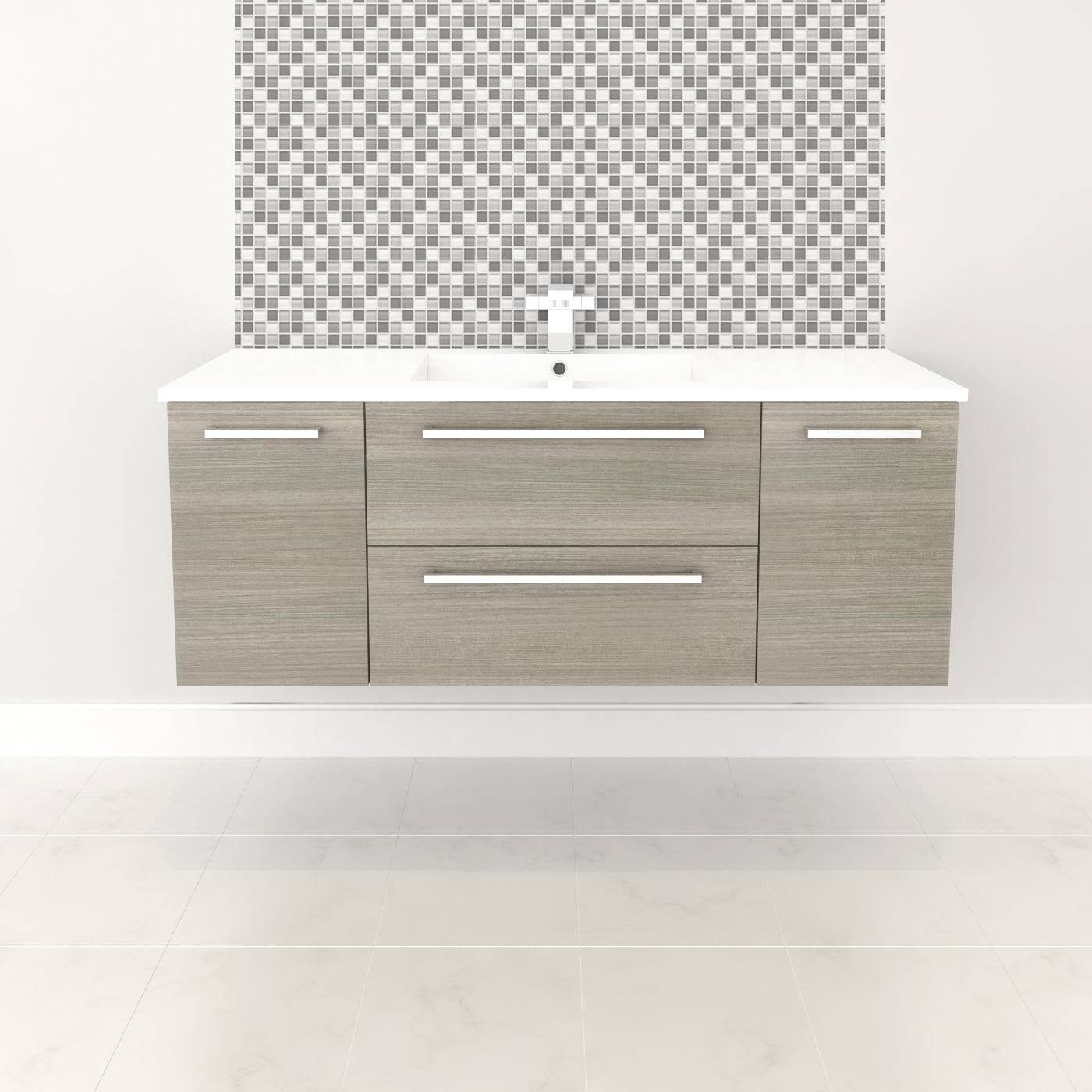 Cutler Silhouette Collection 48″ 2 Drawer / 2 Door Wall Hung Bathroom Vanity Aria - Renoz