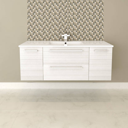 Cutler Silhouette Collection 48″ 2 Drawer / 2 Door Wall Hung Bathroom Vanity White Chocolate - Renoz