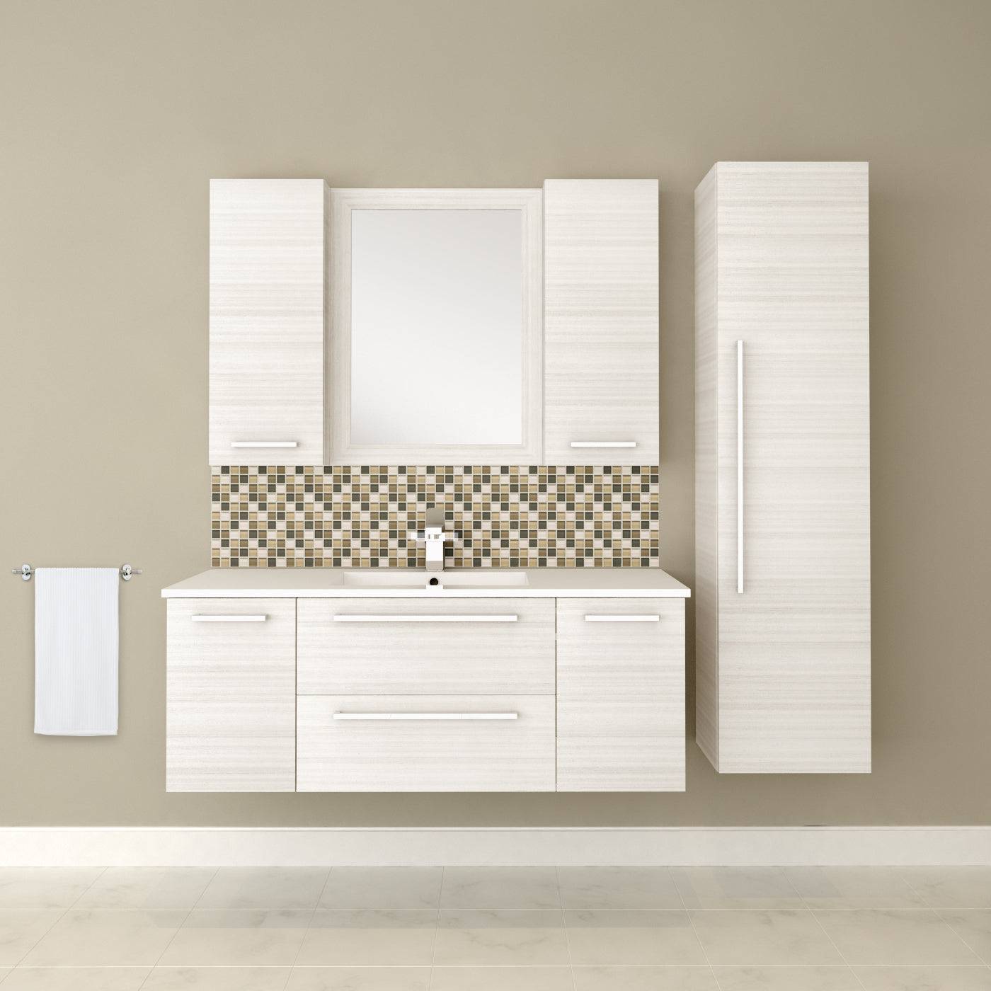 Cutler Silhouette Collection 48″ 2 Drawer / 2 Door Wall Hung Bathroom Vanity White Chocolate - Renoz