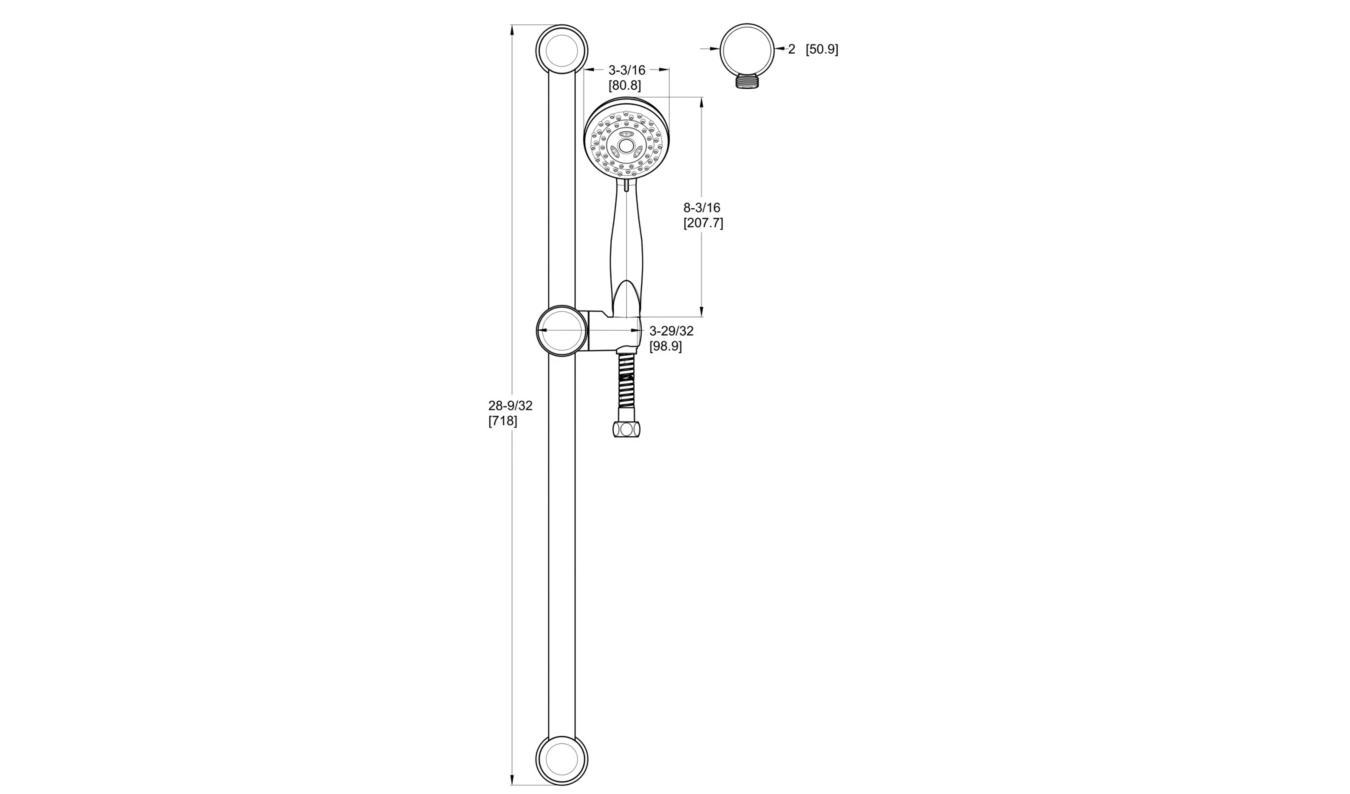 Pfister 3 Function Hand Held Shower with Slide Bar Polished Chrome - Renoz