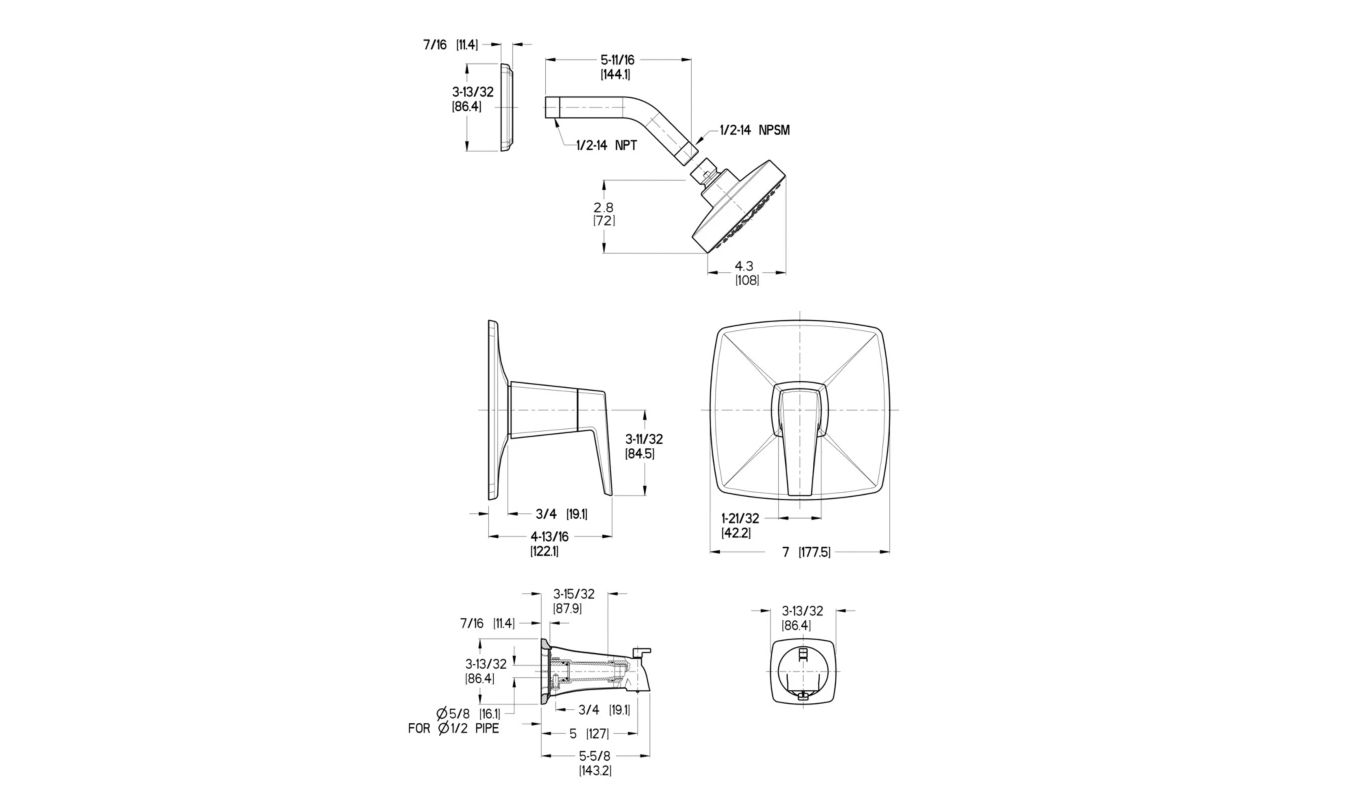 Pfister Arkitek 1 Handle Shower Only Trim - Polished Chrome - Renoz