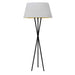 Dainolite 1 Light Tripod Matte Black Floor Lamp with White and Gold Shade - Renoz