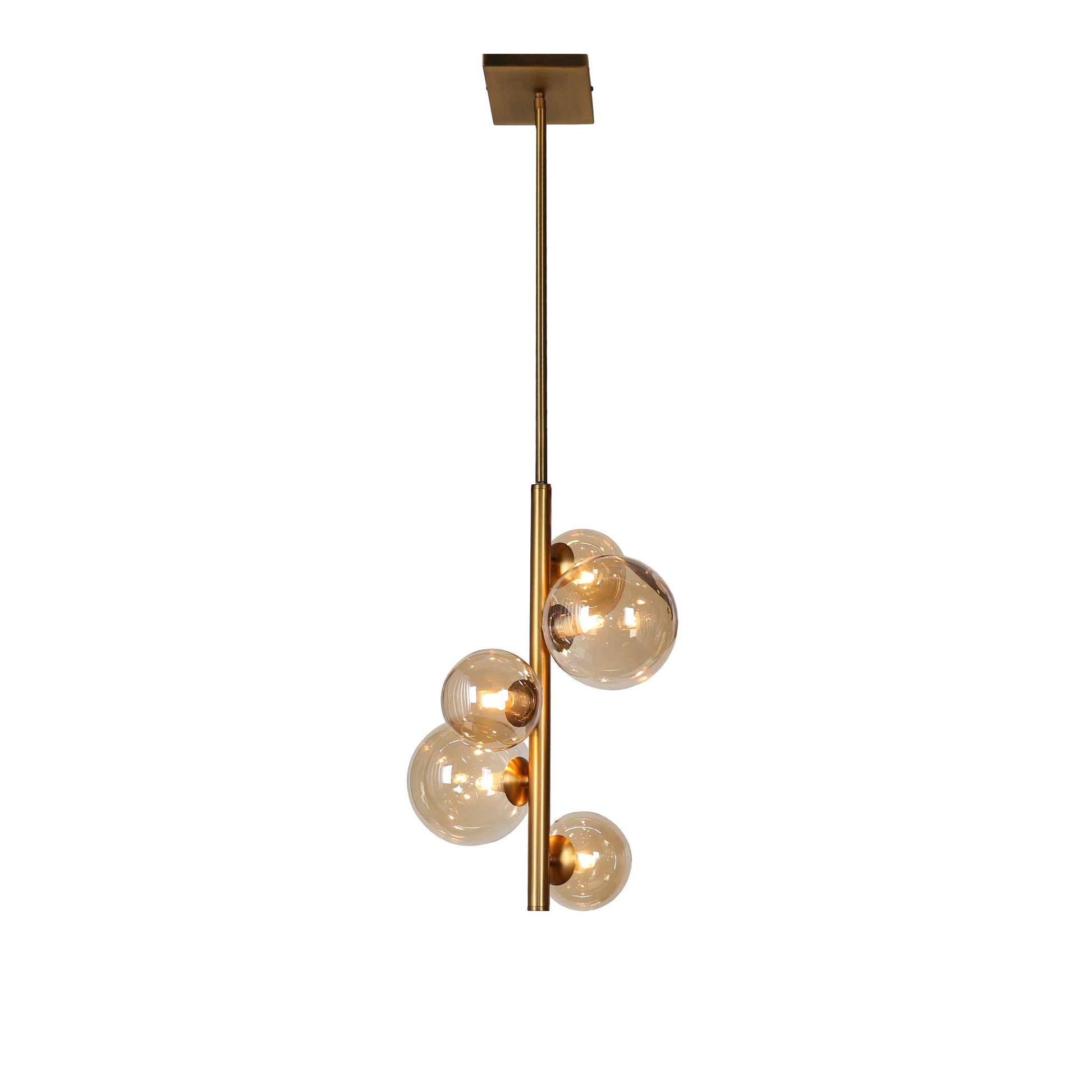 Dainolite 5 Light Pendant, Vintage Bronze Finish, Champagne Glass - Renoz