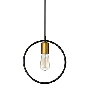 Dainolite 1 Light Pendant, Matte Black & Vintage Bronze Finish - Renoz