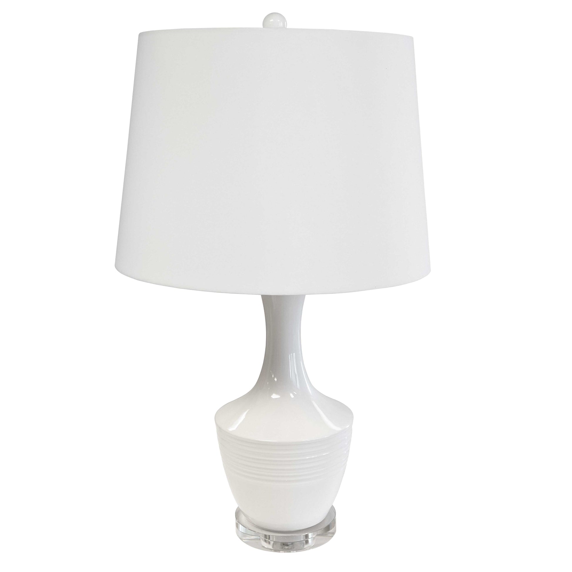 Dainolite 1 Light Ceramic Oversized Table Lamp, White Finish 17 inch - Renoz