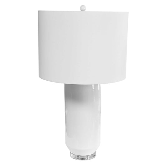 Dainolite 1 Light Ceramic Oversized Table Lamp, White Finish 19 inch - Renoz