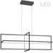 Dainolite 55W Horizontal Matte Black Chandelier w/ White Acrylic Diffuser - Renoz