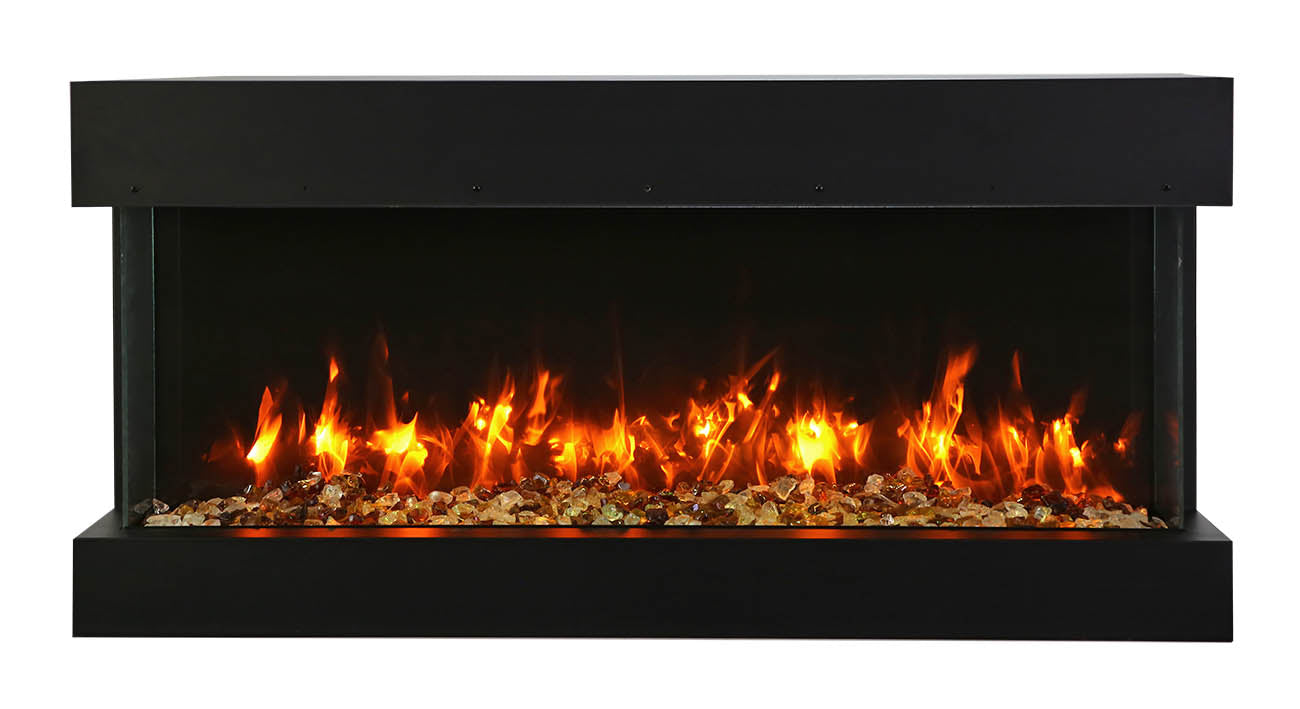 Remii 40-BAY-SLIM 40″ Wide X 3-7/8″ in Depth – 3 Sided Glass Electric Fireplace