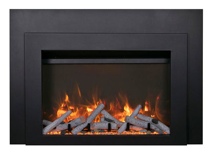 Sierra Flame INS-FM-34 Insert électrique – Insert de cheminée électrique avec contour en acier noir