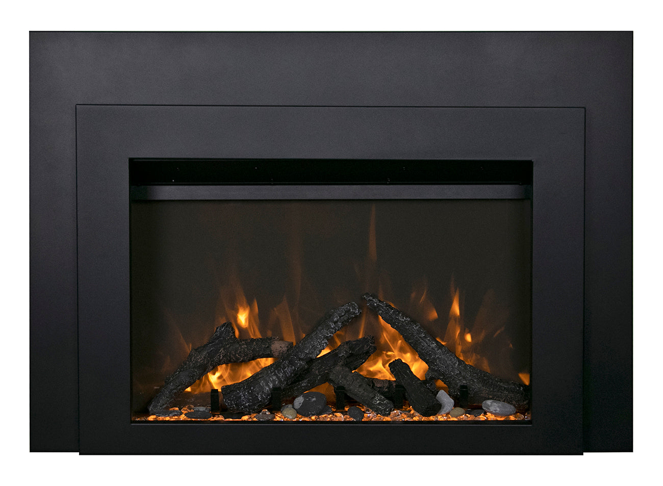 Sierra Flame INS-FM-34 Insert électrique – Insert de cheminée électrique avec contour en acier noir